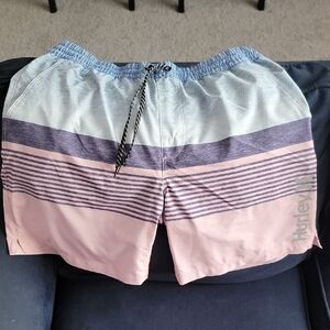 Hurley Blue and Pink Board Shorts Vibrant Swimwear